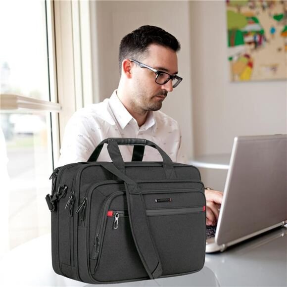 Laptop Briefcase for Men Women, Fits Up to 17.3 Inch Laptop Expandable Premium - Picture 5 of 6